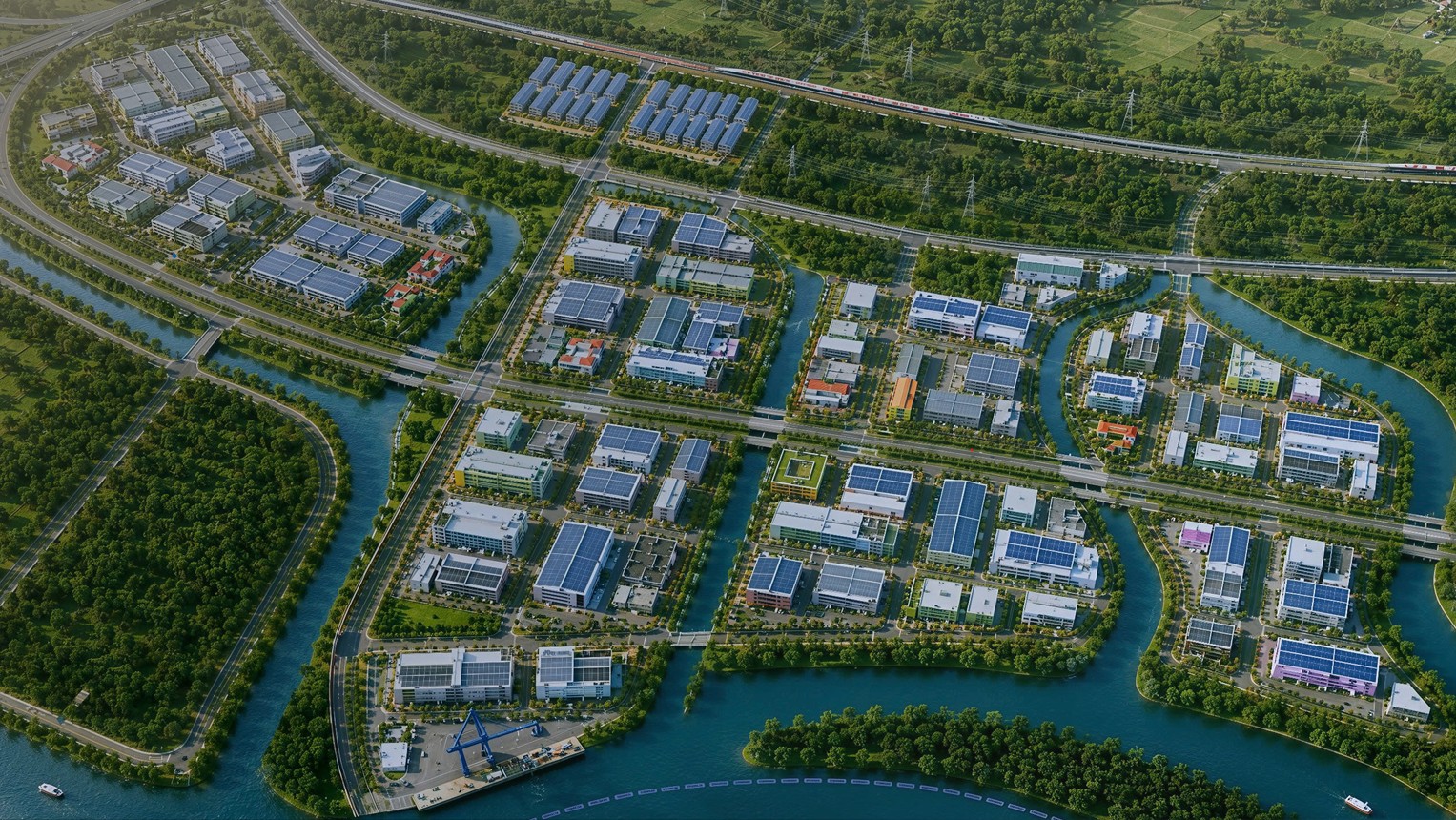 Khu công nghiệp xanh với nhà máy hiện đại